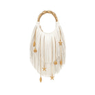 JW PEI Chloe Metal Handle Fringe Top Handbag - Off White