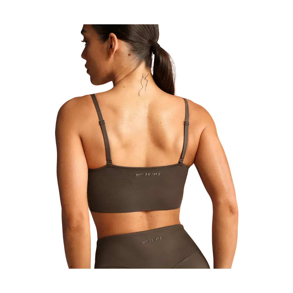 Nike X Skims Matte Women's Cami Longline Bra Dark Sepia