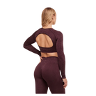 Gymshark Adapt Animal Long Sleeve Crop Top Cherry Purple/Reset Pink