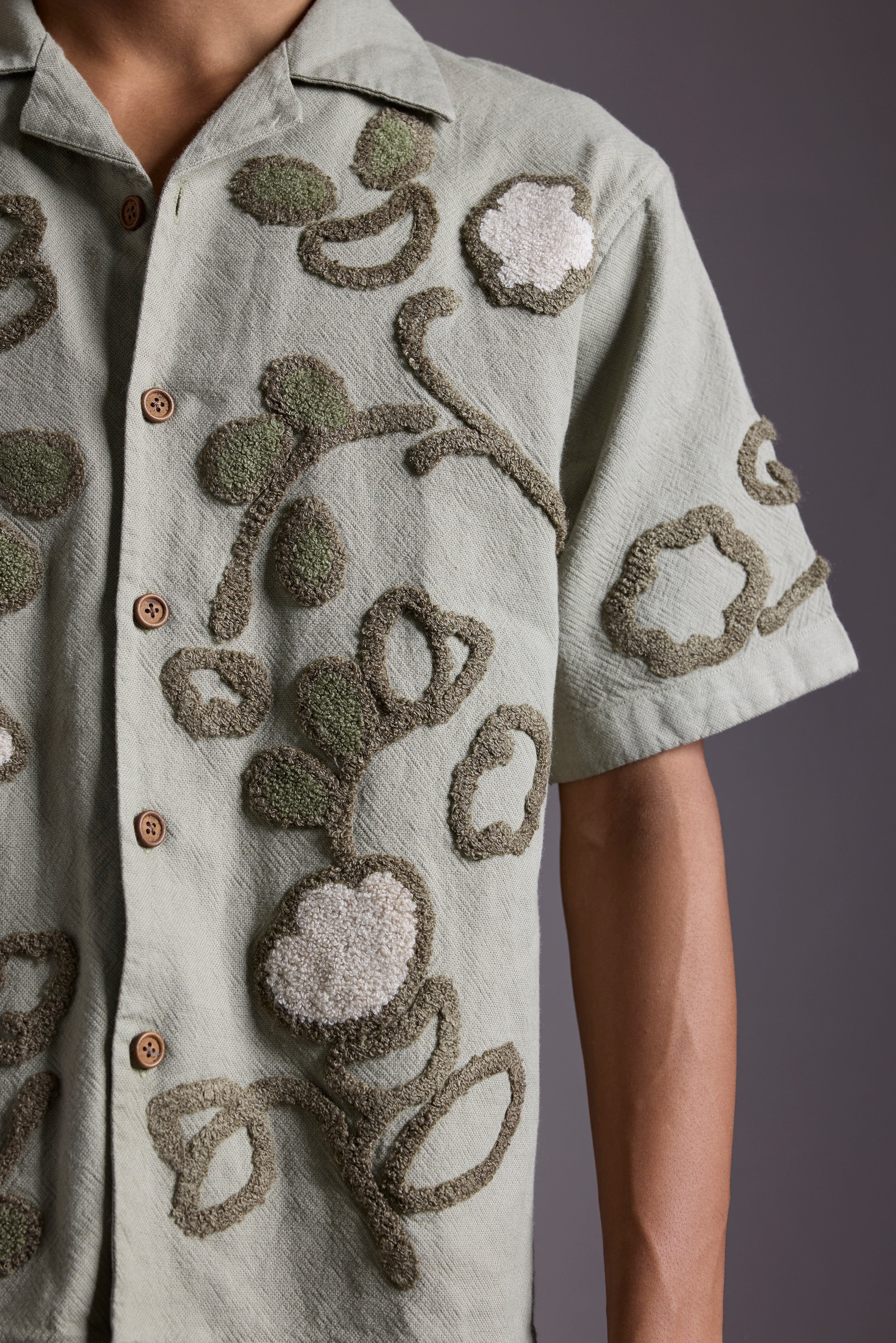 JUTE BLOOM EMBROIDERY SHIRT S - Main Image