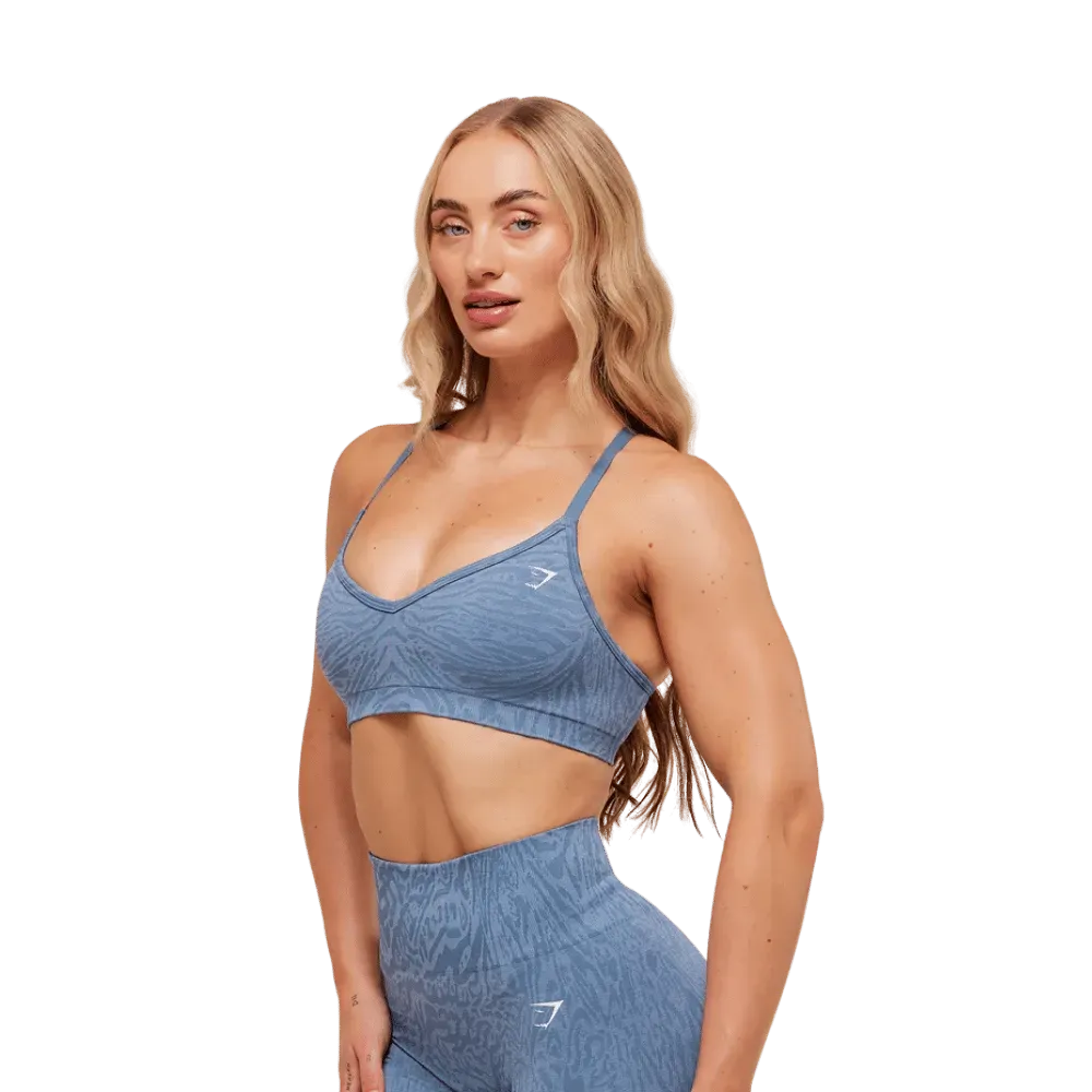 Gymshark Adapt Animal Seamless Sports Bra Worn Blue/Peri Blue