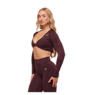 Gymshark Adapt Animal Long Sleeve Crop Top Cherry Purple/Reset Pink