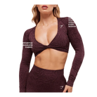 Gymshark Adapt Animal Long Sleeve Crop Top Cherry Purple/Reset Pink