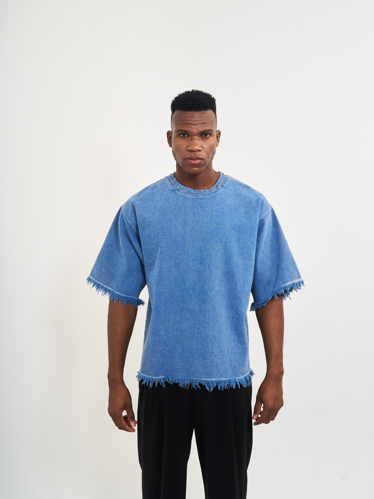 The Blue Washed Denim Twill Tee