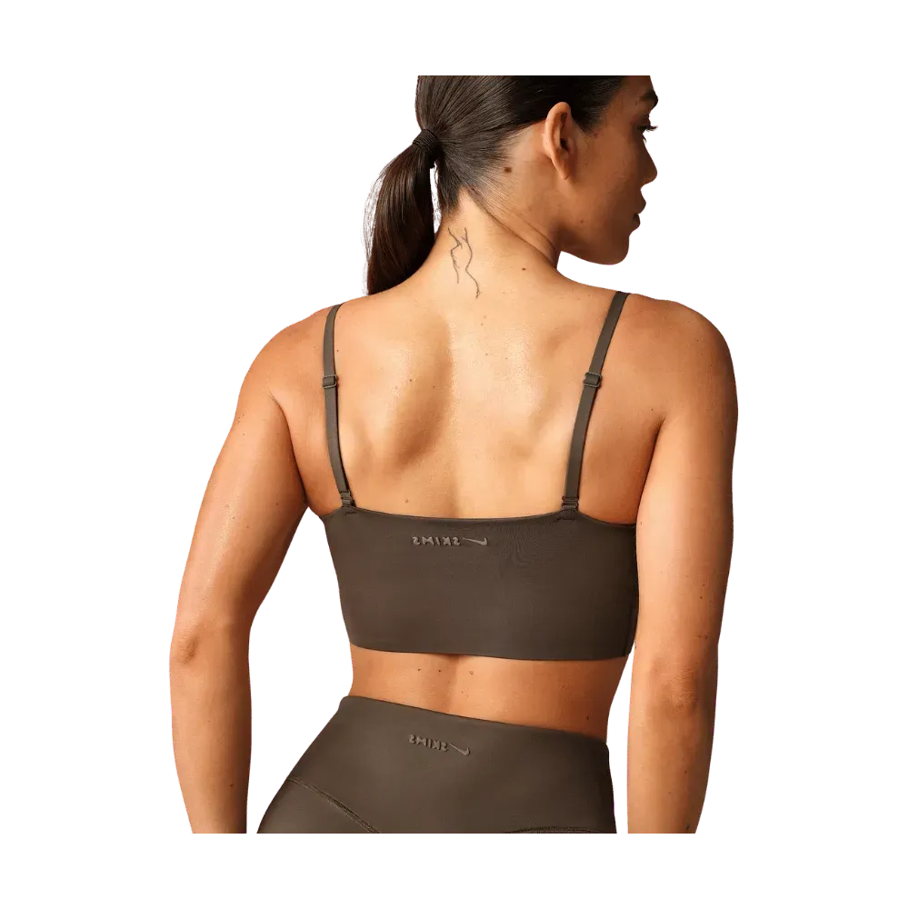Nike X Skims Matte Women's Cami Longline Bra Dark Sepia