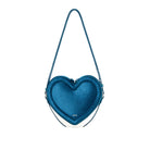 JW PEI Arlene Velvet Heart Shaped Bag - Blue