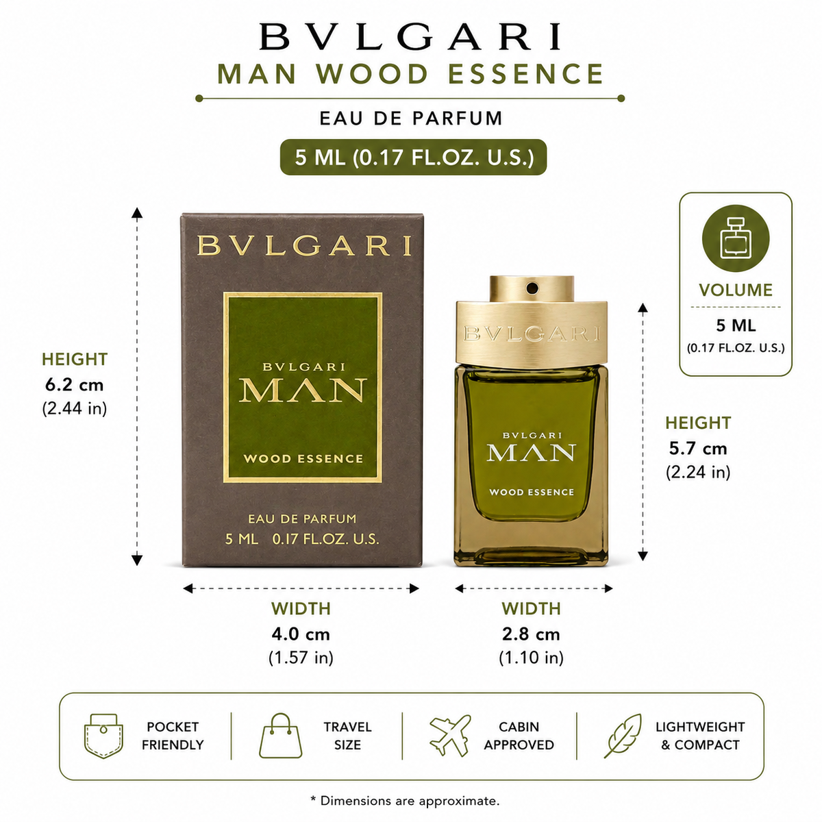 Bvlgari Wood Essence -EDP - Mini ( 0.17 oz / 5 ml )