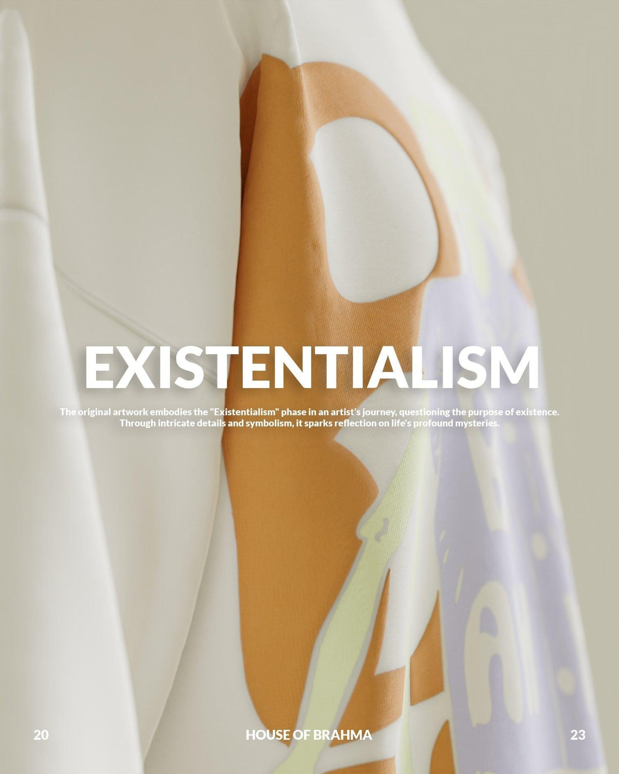 HOUSE OF BRAHMA// Existentialism - White Oversized T-shirt - dawntown