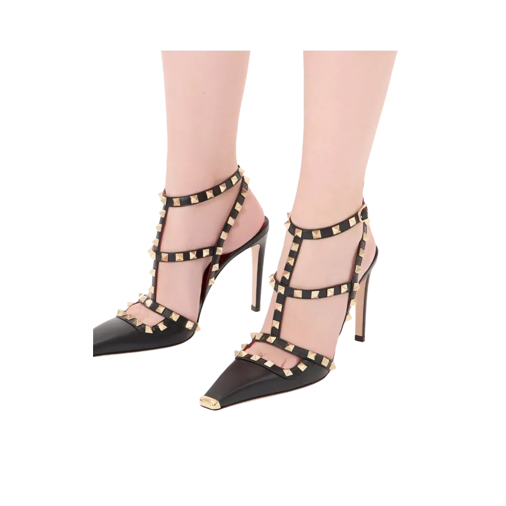 Valentino Rockstud Kidskin Pumps 100mm Black