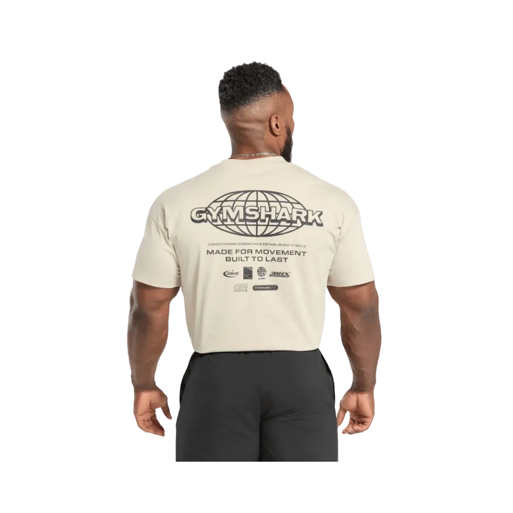 Gymshark Worldwide T-Shirt Oversized Fit Cream Beige
