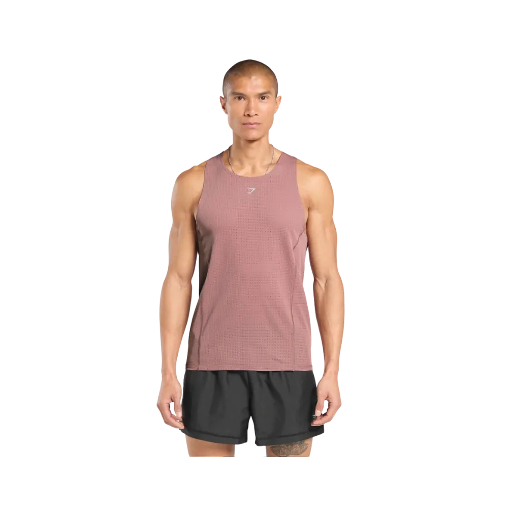 Gymshark Running Tank Slim Fit Brick Brown