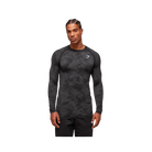 Gymshark Geo Seamless Long Sleeve T-Shirt Slim Fit Black
