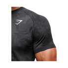 Gymshark Geo Seamless T-Shirt Slim Fit Black/Charcoal Grey
