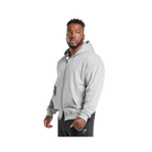 Gymshark Power Zip Up Hoodie Oversized Fit Light Grey Core Marl