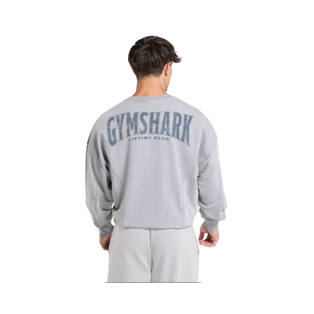 Gymshark Heritage Washed Crew Oversized Fit Denim Grey