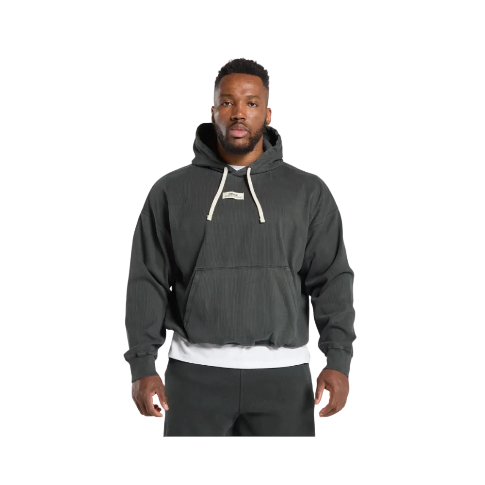 Gymshark Heavyweight Rib Hoodie Oversized Fit Asphalt Grey