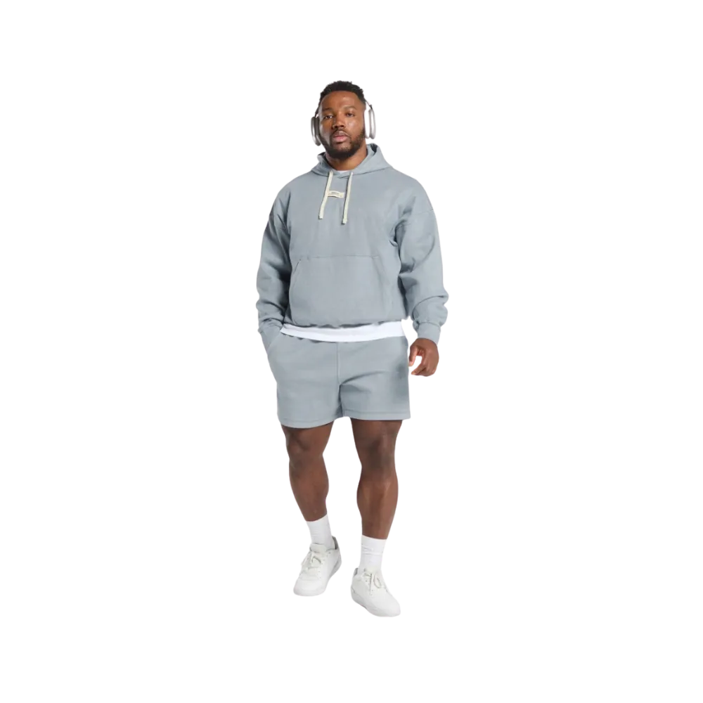 Gymshark Heavyweight Rib Hoodie Oversized Fit Denim Grey