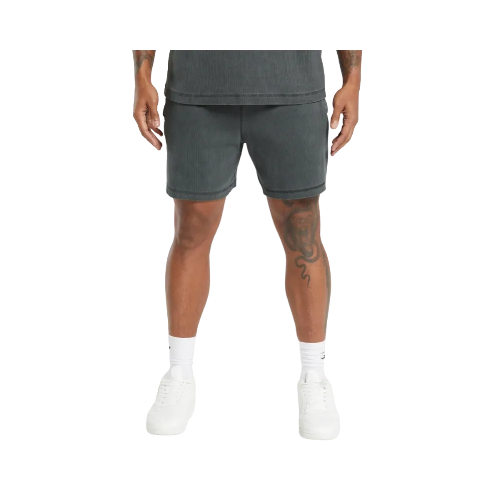 Gymshark Heavyweight Ribbed Shorts Oversized Fit Asphalt Grey