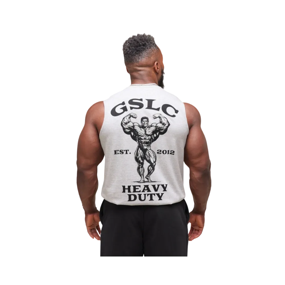 Gymshark Heavy Duty Tank Oversized Fit Light Grey Core Marl