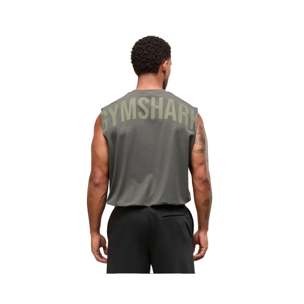 Gymshark Power Cut Off Tank Oversized Fit Strength Green