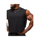 Gymshark Power Cut Off Tank Oversized Fit Black/Conditioning Red
