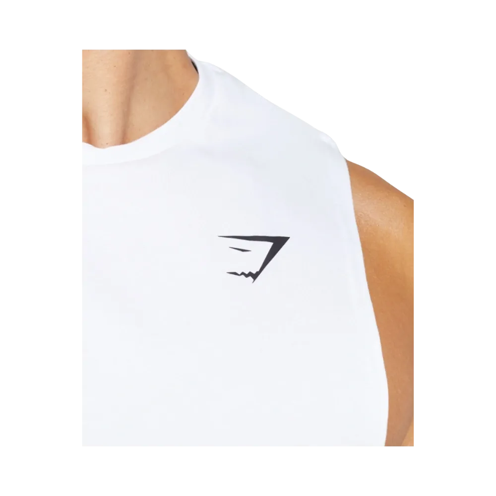 Gymshark React Drop Arm Tank Slim Fit White