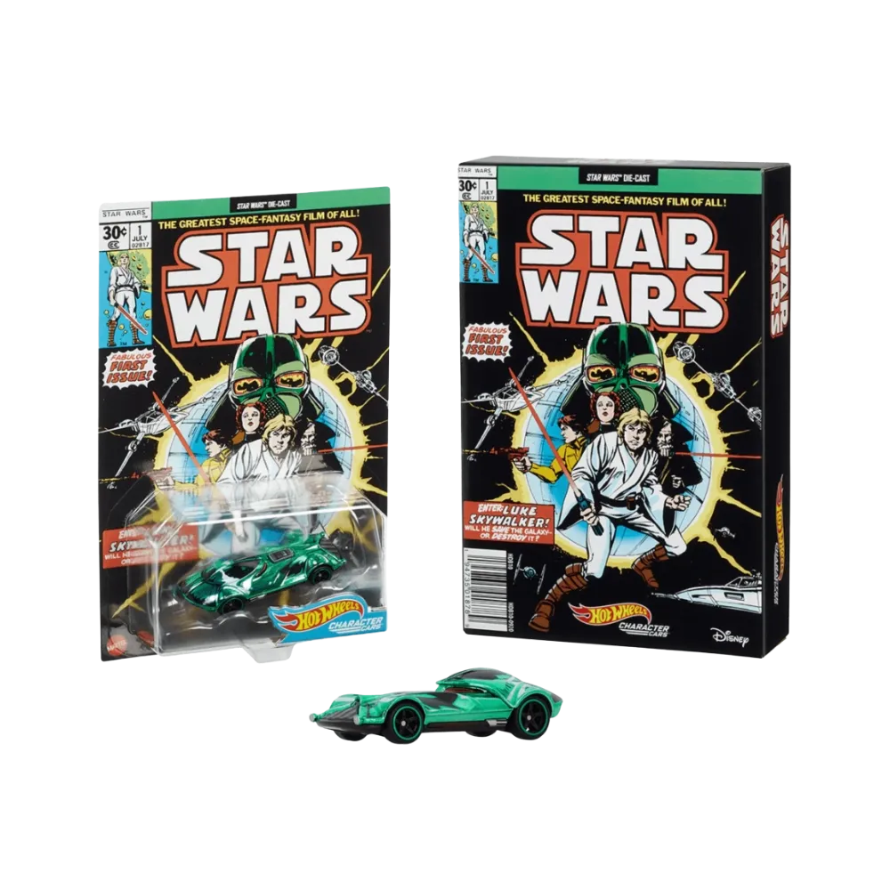 Hot Wheels Star Wars Green Darth Vader Character Car Comic Cover SDCC Exclusive Green