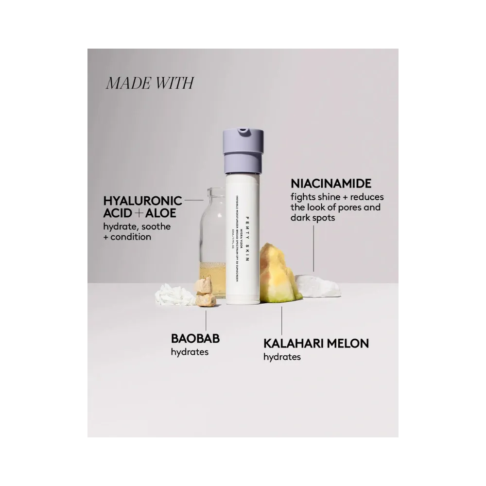 Fenty Hydra Vizor Invisible Moisturizer Broad Spectrum SPF 30 Sunscreen with Niacinamide + Kalahari Melon