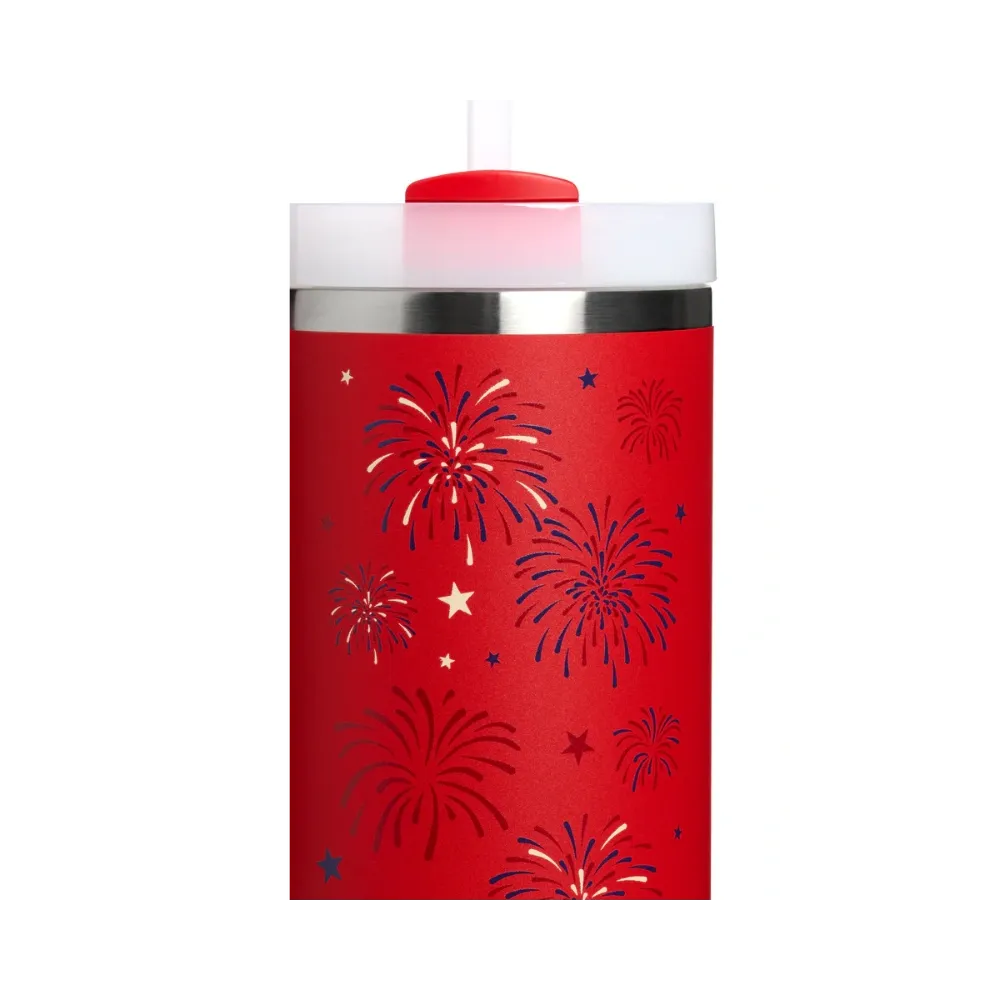 Stanley Quencher H2 0 Flowstate Tumbler Chili Red Fireworks 40 OZ
