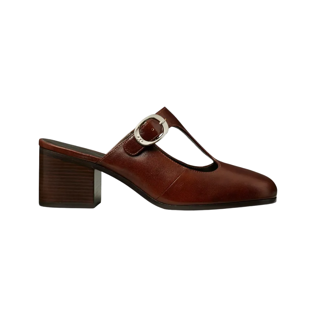 Tory Burch Violet T-Strap Heeled Mule Negroni