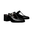 Tory Burch Violet T-Strap Heeled Mule Perfect Black