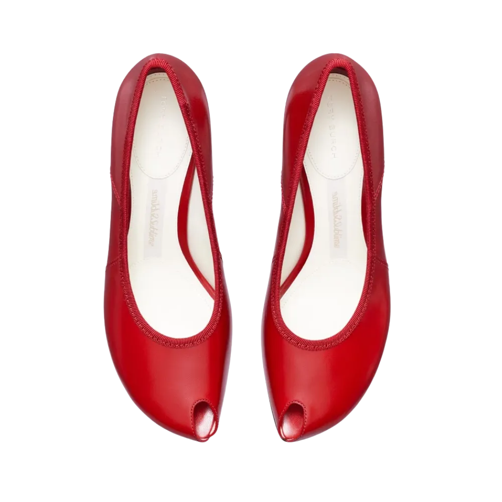 Tory Burch Peep-Toe Pump Red Sky