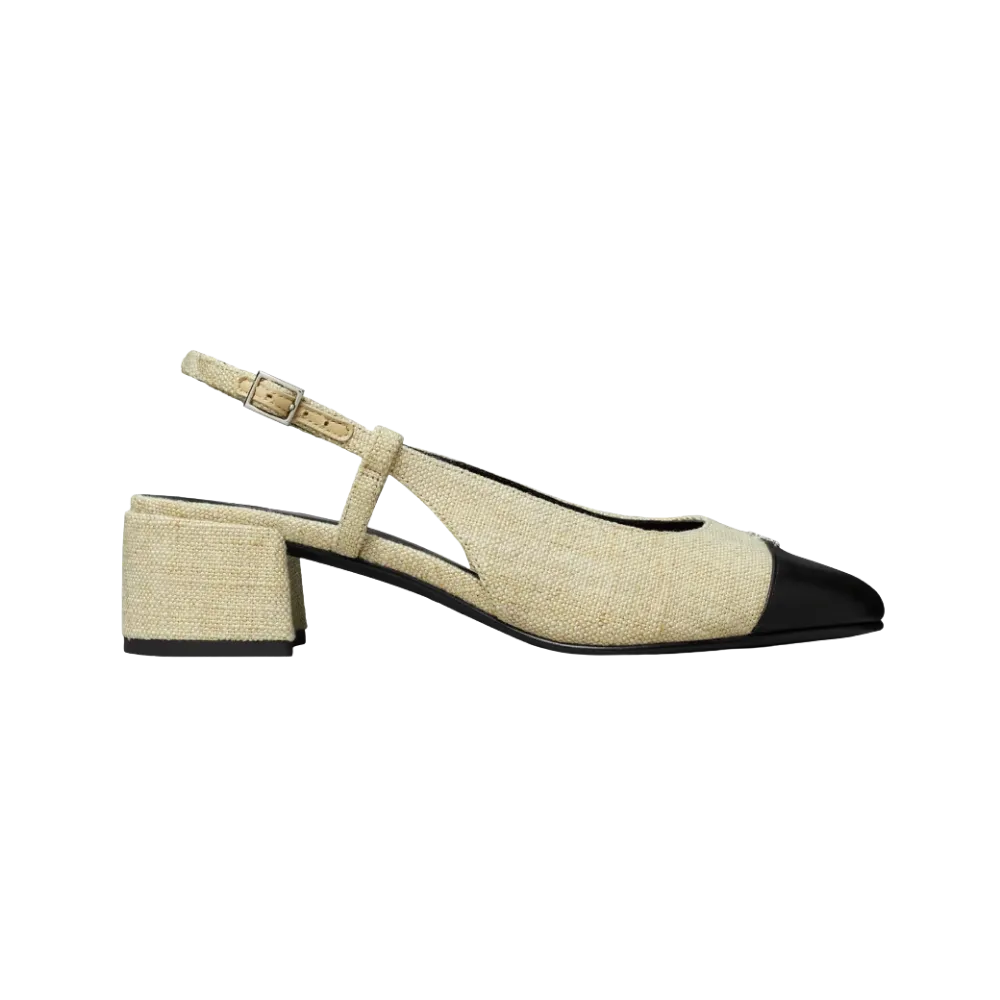 Tory Burch Cap-Toe Slingback Wild Wheat