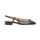 Valentino Valet Du Roi Slingback Ballerina In Mesh And Kidskin 25mm Black