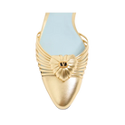 Valentino Coeur Royal Laminated Nappa Ballerina Antique Brass