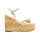 Valentino Coeur Royal Laminated Nappa Wedge Sandal 110mm Natural