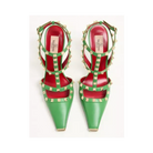 Valentino Rockstud Kidskin Pumps 100mm Light Green