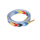 Colorful zigzag patterned Gradient shoelaces on a white background