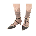 Valentino Rockstud Court Shoes In Kid Leather 40mm Black