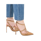 Valentino Rockstud Pump In Laminated Nappa Leather 100mm Gold