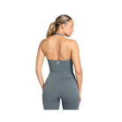 Gymshark Vital Halter Neck Tank With Shelf Crop Top Strong Grey Marl