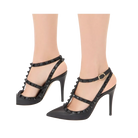 Valentino Rockstud Ankle Strap Pump With Tonal Studs 100mm Black