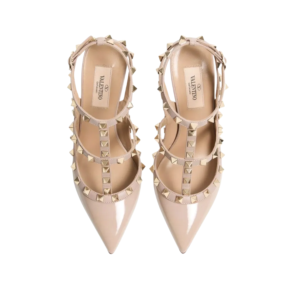 Valentino Patent Rockstud Caged Pump 100mm Poudre