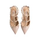 Valentino Rockstud Ankle Strap Pump 100mm Poudre