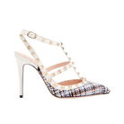 Valentino Rockstud Pumps In Woven Fabric 100mm Multicolor