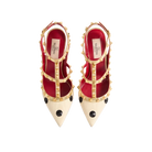 Valentino Rockstud Pump With Plus De Pois Embroidery 100mm Butter