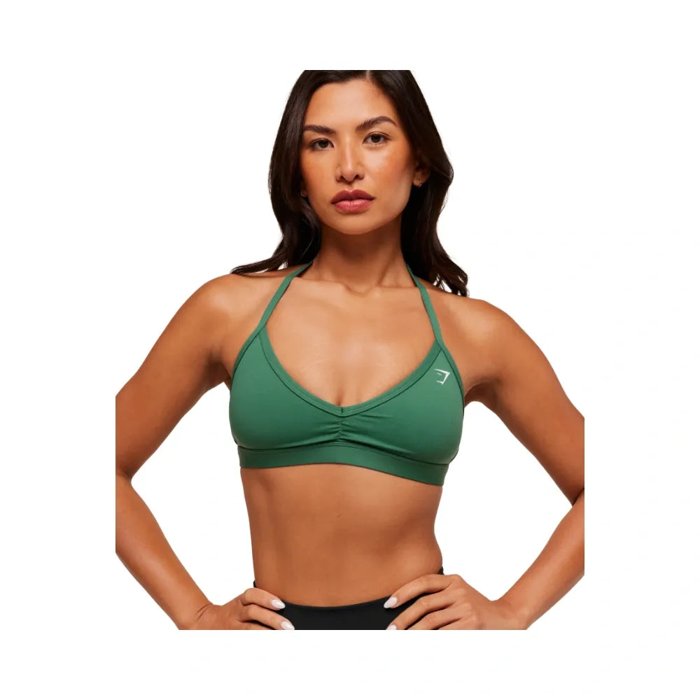 Gymshark Minimal Halterneck Sports Bra - Light Support Lift Green