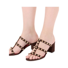 Valentino Rockstud Slide Sandal In Suede 60mm Ebony