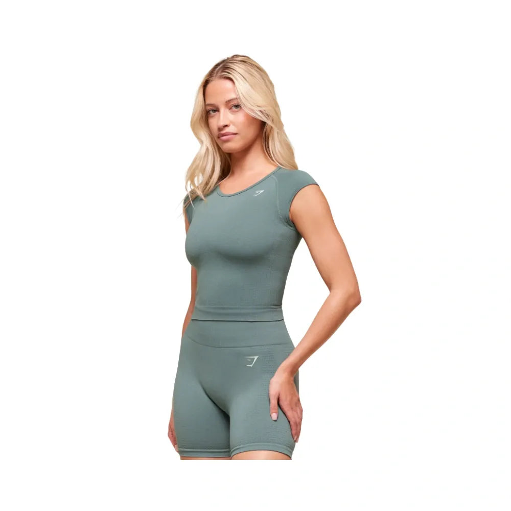 Gymshark Vital Scoop Neck Top Celeste Blue/Marl