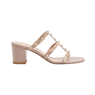 Valentino Rockstud Calfskin Leather Slide Sandal 60mm Poudre